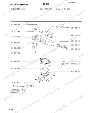 Взрыв-схема холодильника Aeg 621370002 S - Схема узла Refrigerator cooling system