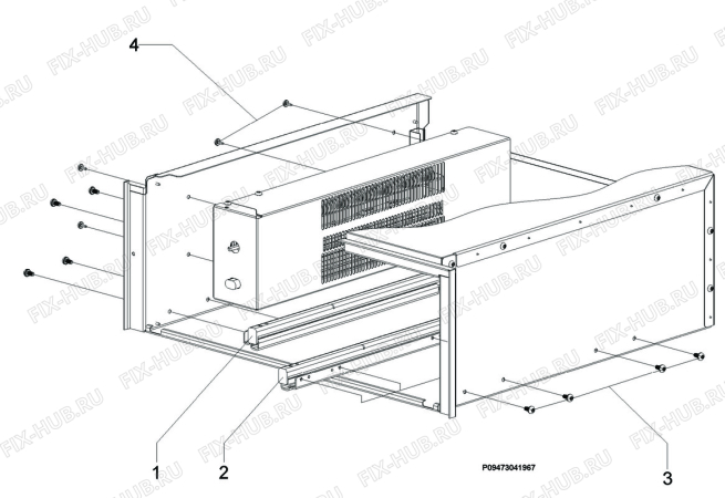 Взрыв-схема микроволновой печи Electrolux EED21600X - Схема узла Section 3