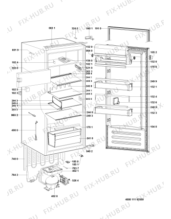 Схема №1 ARG 864/A+++ с изображением Дверка для холодильной камеры Whirlpool 481010668668