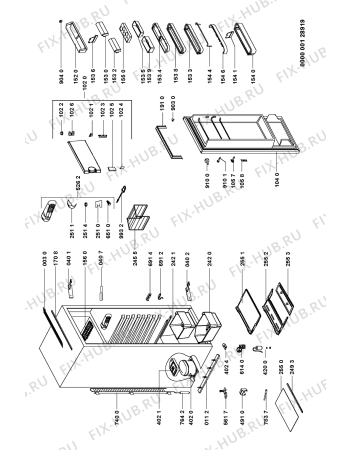 Схема №1 KVIE 2529/A-LH с изображением Полка для холодильной камеры Whirlpool 481245088185