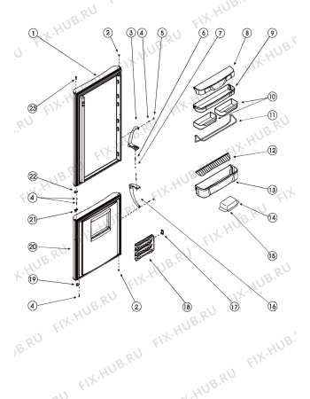 Взрыв-схема холодильника Indesit C132G (F027917) - Схема узла