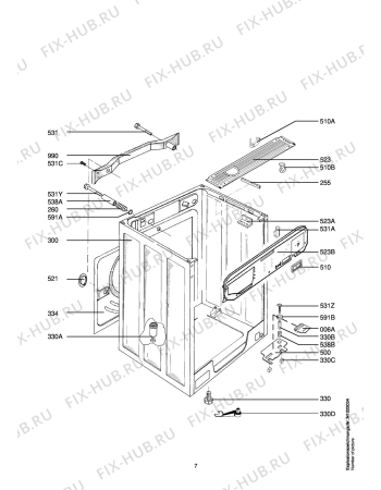 Взрыв-схема стиральной машины Aeg LAV85749-W - Схема узла Housing 001