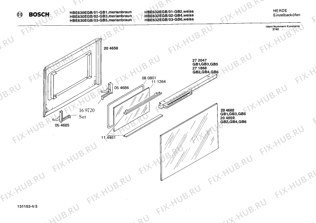 Схема №1 HBE632BGB с изображением Панель для электропечи Bosch 00271725