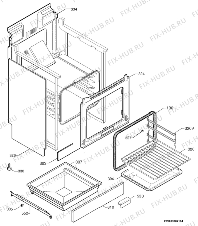 Взрыв-схема плиты (духовки) Elektro Helios SK6403 - Схема узла Housing 001