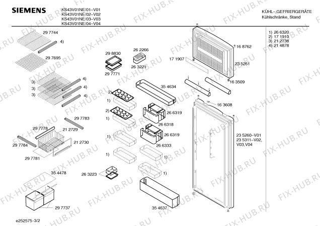 Схема №1 KS44G01NE с изображением Цокольная панель для холодильника Bosch 00214867