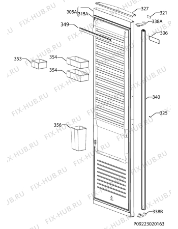Взрыв-схема холодильника Aeg AGE72925NX - Схема узла Door