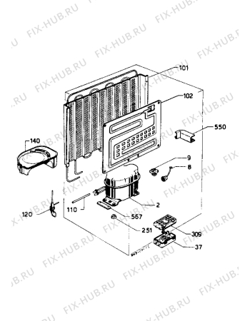 Взрыв-схема холодильника Zanussi Z6175T - Схема узла Cooling system 017