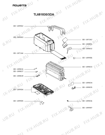 Схема №1 TL681830/3DA с изображением Блок управления для электротостера Rowenta SS-189828