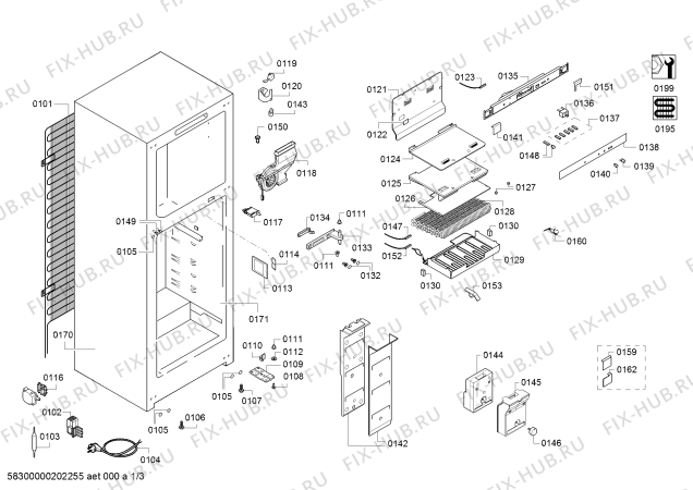 Схема №2 KDN46VL205 с изображением Дверь для холодильной камеры Bosch 00716486