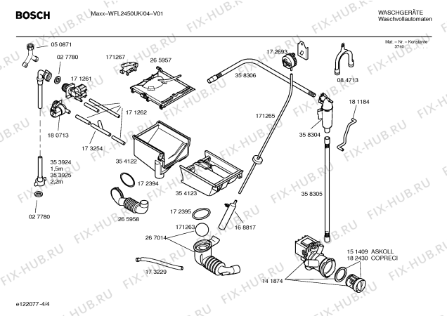 Взрыв-схема стиральной машины Bosch WFL2450UK Maxx WFL2450 - Схема узла 04