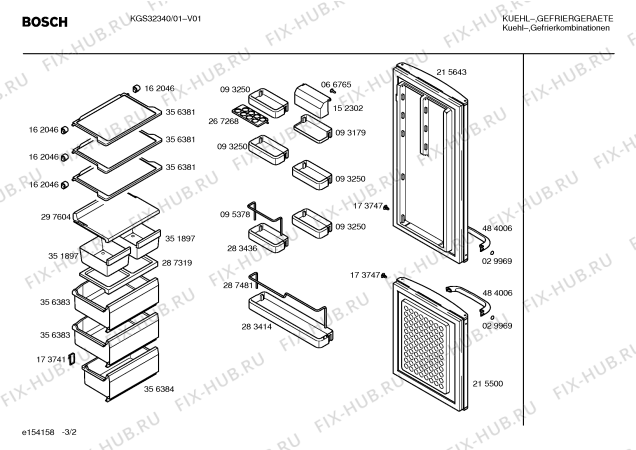 Взрыв-схема холодильника Bosch KGS32340 - Схема узла 02