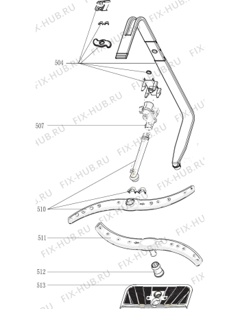 Схема №4 DEDW645S с изображением Разбрызгиватель (импеллер) для посудомоечной машины DELONGHI DAU1591112