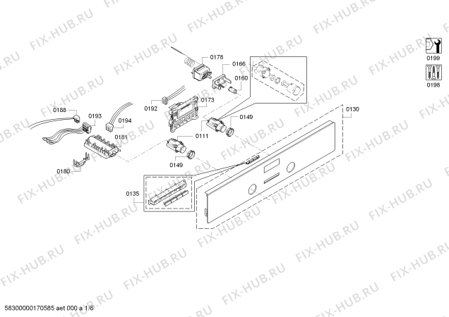 Схема №3 3HB526XDM с изображением Панель управления для плиты (духовки) Bosch 00745825