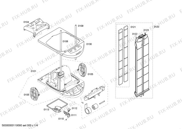 Схема №1 TJ10500S IRONMAN с изображением Вентиляционная решетка для утюга (парогенератора) Siemens 00661749