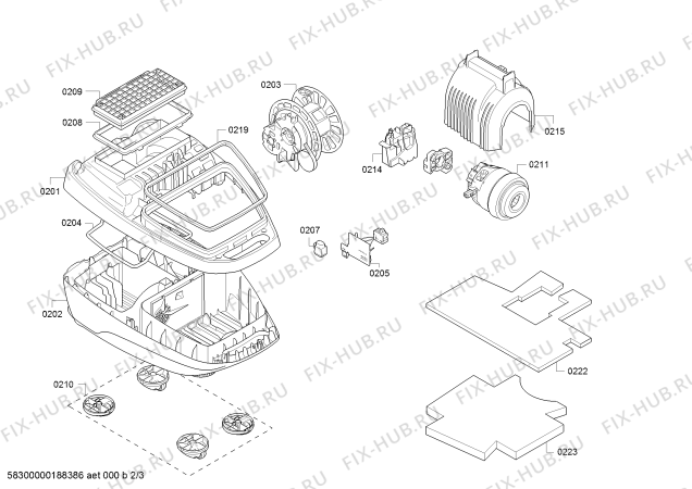 Схема №2 VSQ8PET Q 8.0 animalSpecialist powerSensor с изображением Крышка для электропылесоса Siemens 00791211