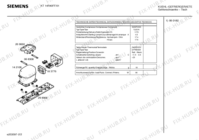 Взрыв-схема холодильника Siemens KT14R40FF - Схема узла 02