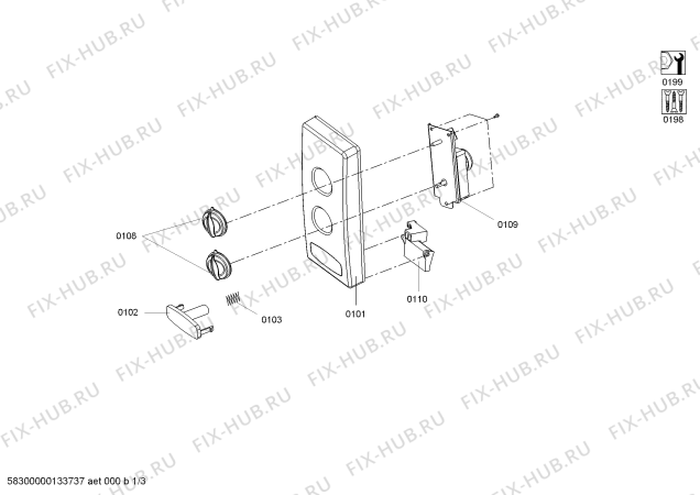 Схема №1 4WGB219 с изображением Кнопка для микроволновой печи Bosch 00613564