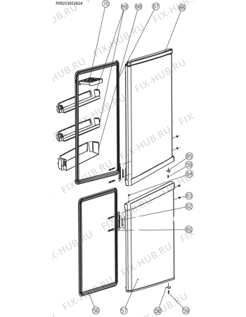 Взрыв-схема холодильника Zanussi ZRB23200WA - Схема узла Door 003