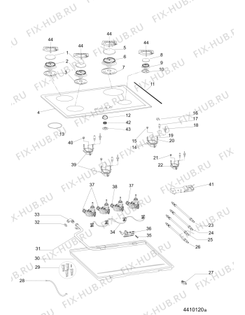 Схема №1 IPG640SGR (F072407) с изображением Поверхность для плиты (духовки) Indesit C00287327