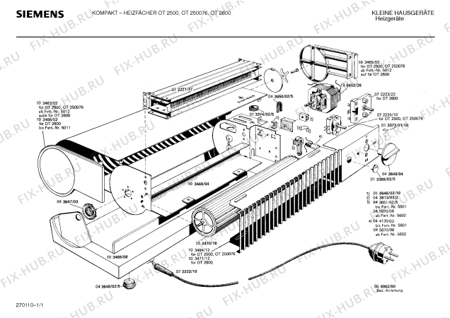 Схема №1 OT2600 с изображением Пружинка Siemens 00013373