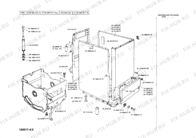 Взрыв-схема стиральной машины Bosch 0722044272 V946 - Схема узла 02
