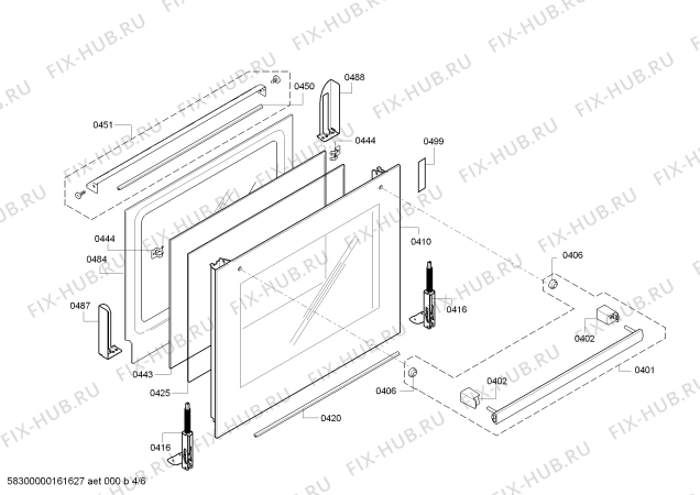 Схема №2 HBA63B251 с изображением Фронтальное стекло для электропечи Bosch 00687988