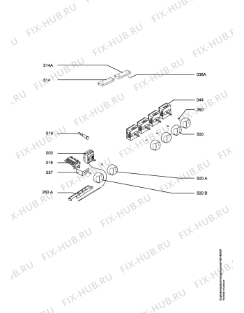 Взрыв-схема плиты (духовки) Aeg E30002-3-D - Схема узла Functional parts 267