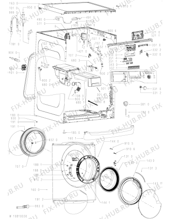 Схема №1 SPA 8020 с изображением Декоративная панель для стиралки Whirlpool 481010605970