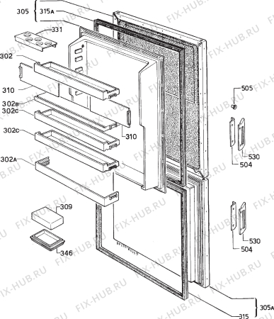 Взрыв-схема холодильника Electrolux KGK3100NF - Схема узла Door 003