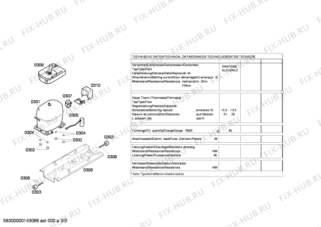 Взрыв-схема холодильника Siemens KG36VY42 - Схема узла 03