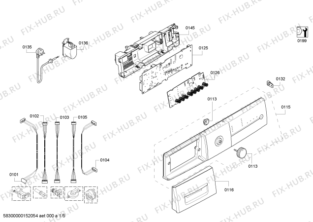 Схема №2 WM10E143OE iQ 300 varioPerfect с изображением Панель управления для стиралки Siemens 00701577