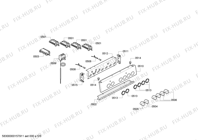 Схема №4 HN22329SK с изображением Ручка управления духовкой для электропечи Siemens 00623670