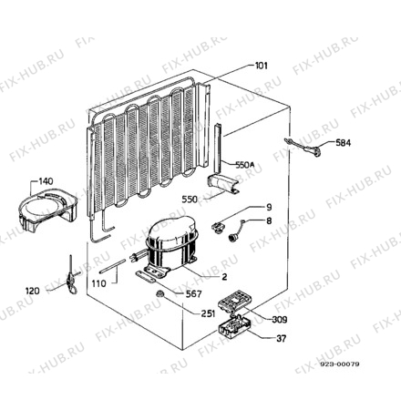 Взрыв-схема холодильника Electrolux ER1620I - Схема узла Functional parts