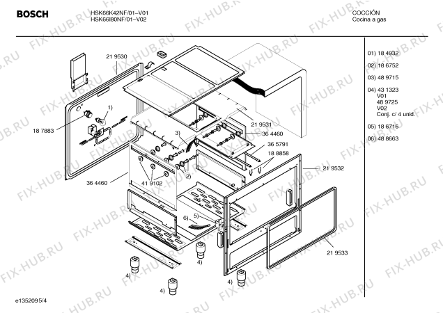 Взрыв-схема плиты (духовки) Bosch HSK66K42NF P4 76cm GN CBU - Схема узла 04