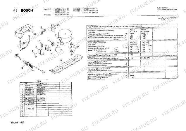 Взрыв-схема холодильника Bosch 0700344026 KGE352 - Схема узла 02