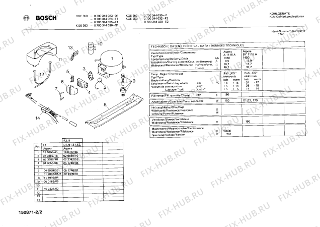 Взрыв-схема холодильника Bosch 0700344032 KGE350 - Схема узла 02