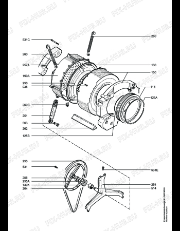 Взрыв-схема стиральной машины Electrolux EW1200F - Схема узла Functional parts 267