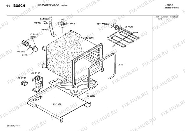Схема №4 HN250236 с изображением Планка для электропечи Bosch 00118771