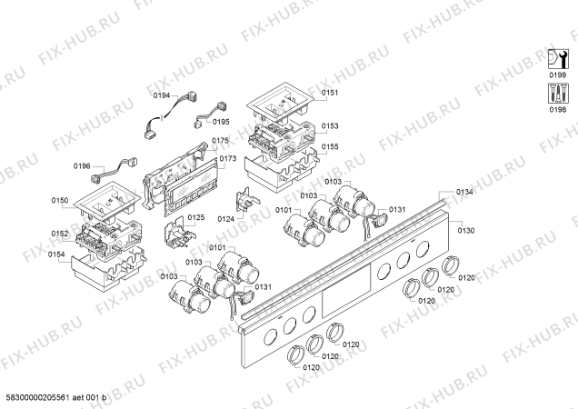 Схема №2 HET278YS0 с изображением Панель управления для плиты (духовки) Bosch 11020788