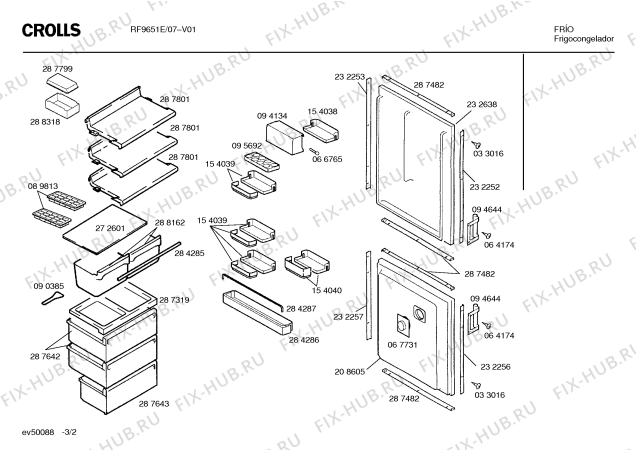 Схема №3 F6513 с изображением Дверь для холодильника Bosch 00232638