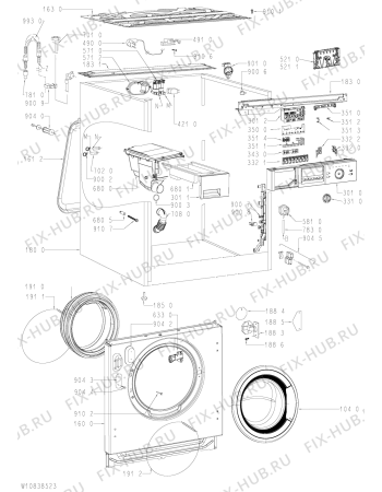 Схема №1 AWO/D 712 с изображением Микромодуль для стиральной машины Whirlpool 481010751965