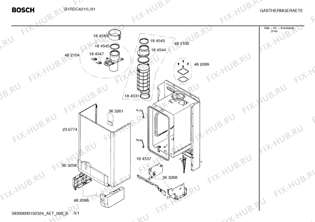 Схема №3 B1RDC4211L с изображением Уплотнитель для водонагревателя Bosch 00184545