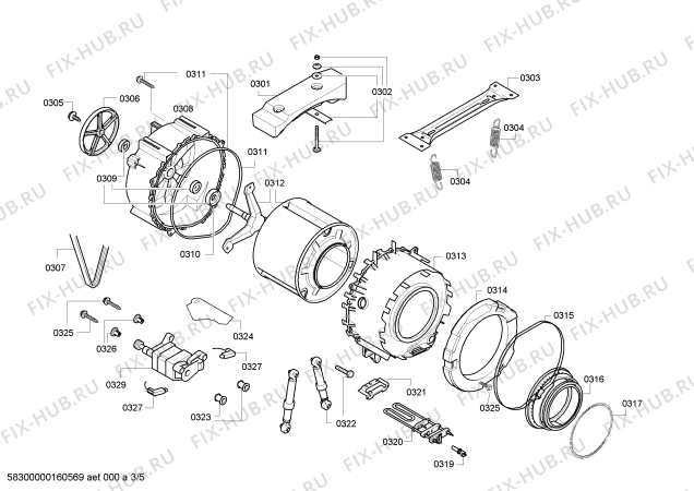 Взрыв-схема стиральной машины Bosch WAE2041STR Maxx 7 VarioPerfect - Схема узла 03