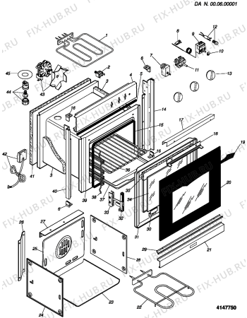 Схема №1 LX804E2PFBL (F024447) с изображением Панель для духового шкафа Indesit C00081666