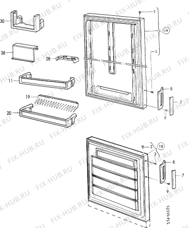 Взрыв-схема холодильника Electrolux ER3410B - Схема узла Section 3