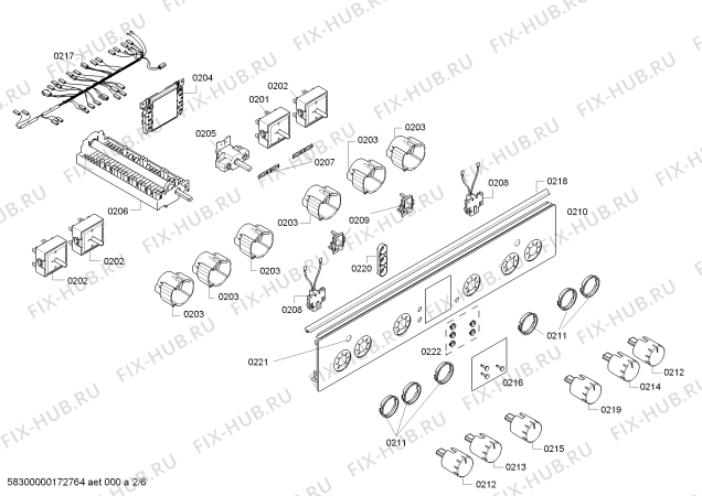 Взрыв-схема плиты (духовки) Bosch HCE744253R - Схема узла 02