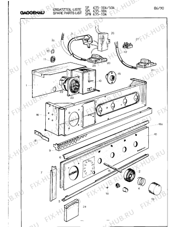 Схема №2 SP635104N с изображением Панель для плиты (духовки) Bosch 00097319