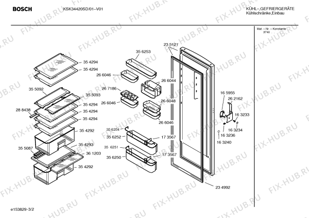 Взрыв-схема холодильника Bosch KSK34420 - Схема узла 02