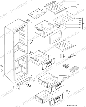 Взрыв-схема холодильника Electrolux ERB8652 - Схема узла Housing 001
