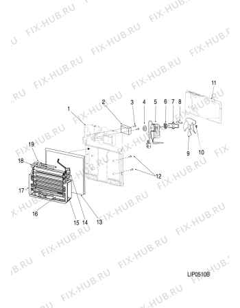 Взрыв-схема холодильника Indesit DFE4160S (F088597) - Схема узла